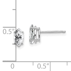 14k White Gold 7x3.5mm CZ Marquise Stud Earring