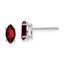 14k White Gold 7x3.5mm Marquise Garnet earring