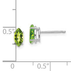 14k White Gold 7x3.5mm Peridot Marquise Stud Earring
