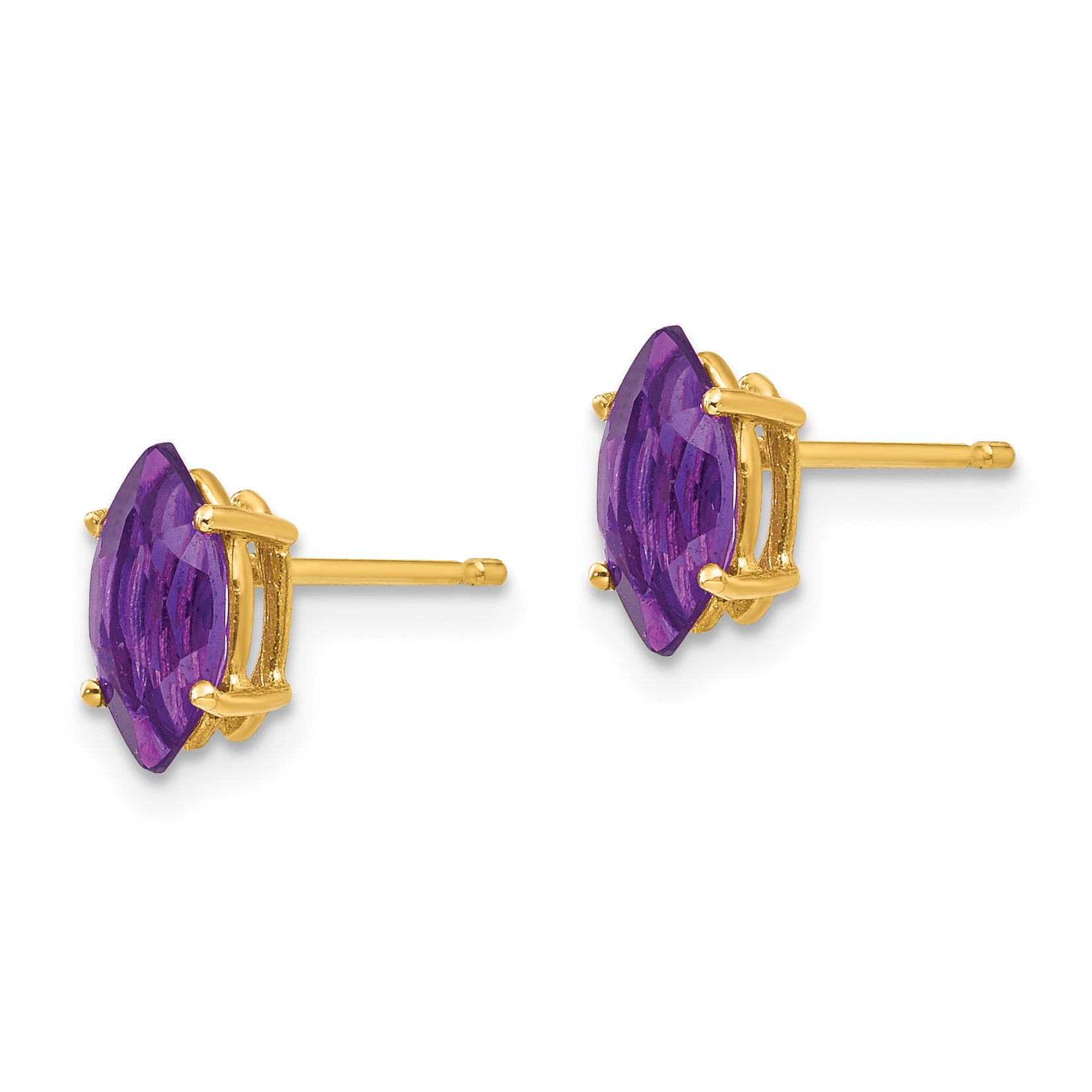 14k 8x4mm Marquise Amethyst earring Secondary image