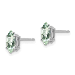 14kw 8x4mm Marquise Green Quartz Earring