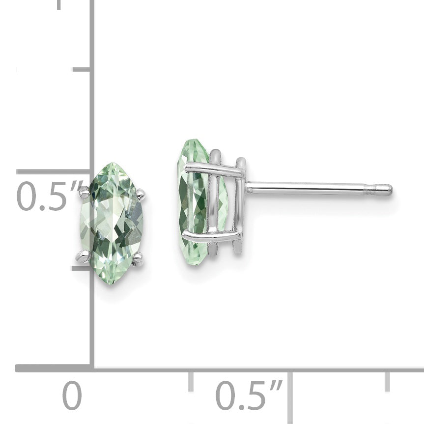 14kw 8x4mm Marquise Green Quartz Earring