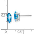14k White Gold 8x4mm Marquise Blue Topaz earring