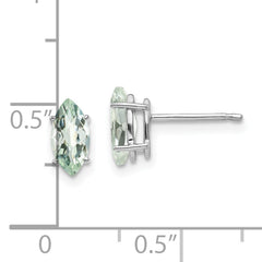 14kw 8x4mm Marquise Checker-Cut Green Quartz Earring