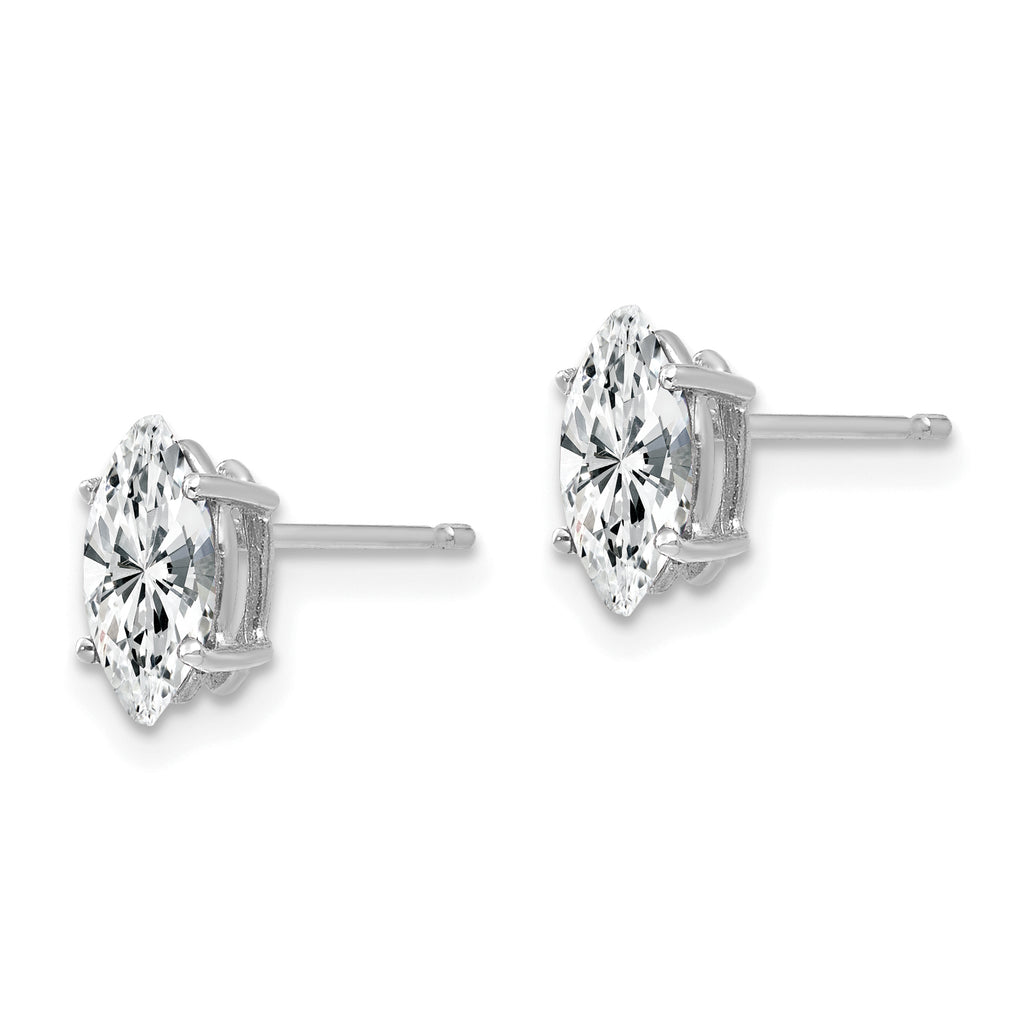14k White Gold 8x4mm Marquise Cubic Zirconia earring