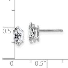 14k White Gold 8x4mm Marquise Cubic Zirconia earring