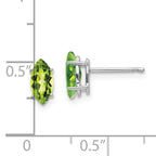 14k White Gold 8x4mm Peridot Marquise Stud Earring