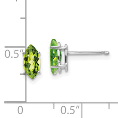 14k White Gold 8x4mm Peridot Marquise Stud Earring