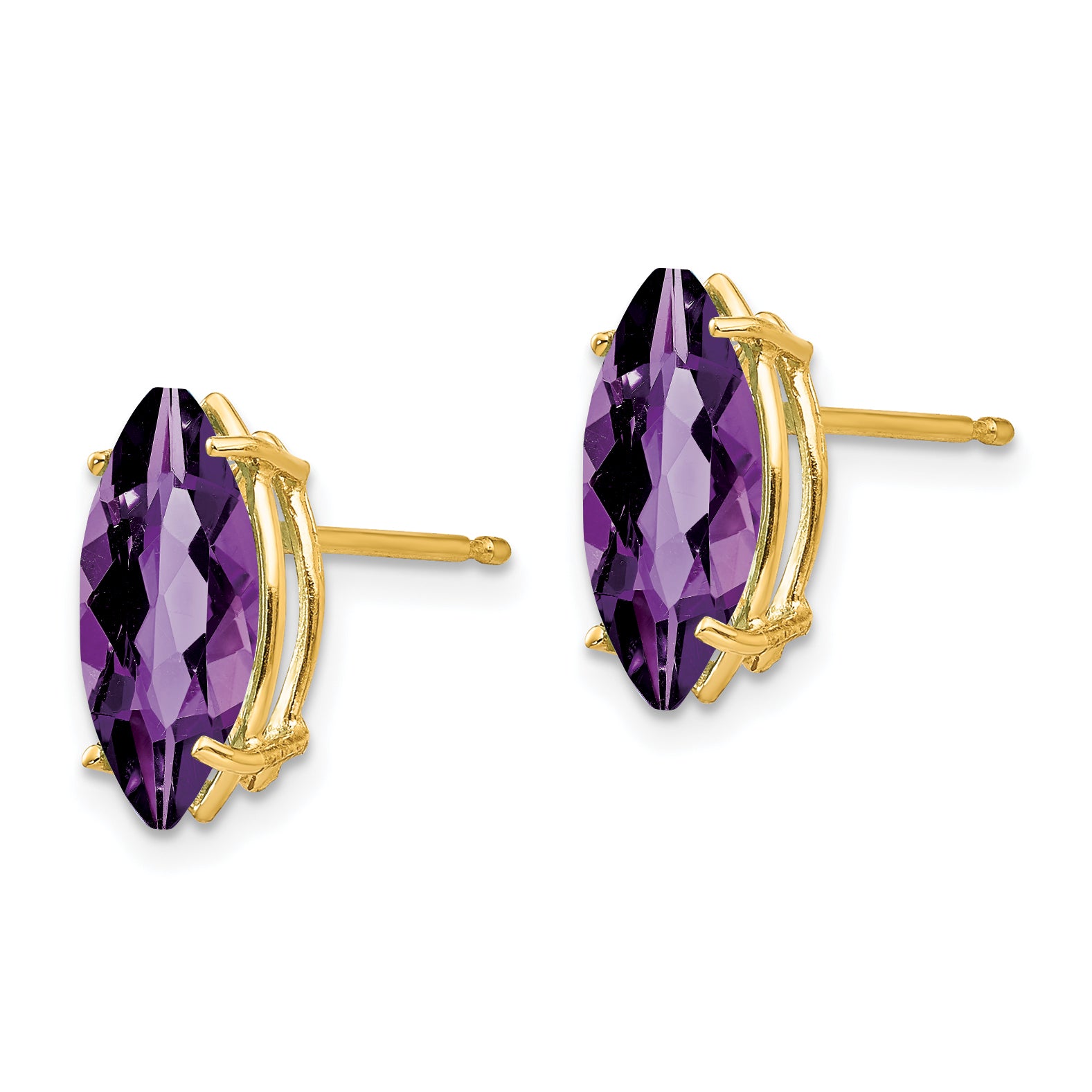 14k 10x5mm Marquise Amethyst earring Secondary image