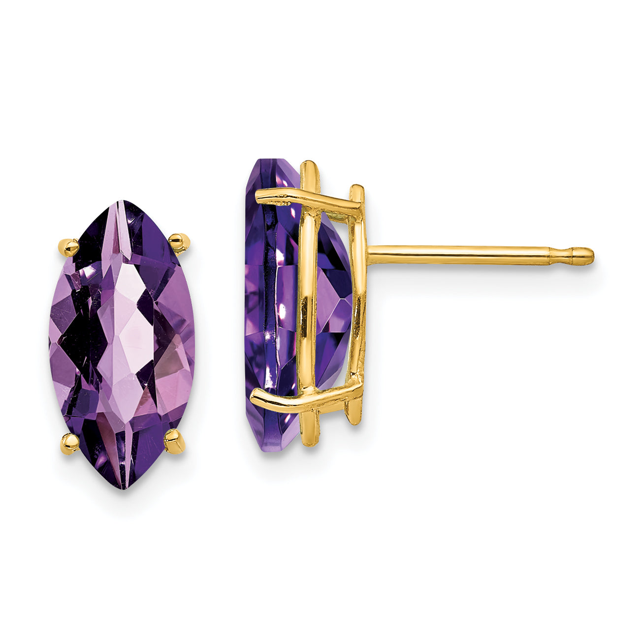 14k 10x5mm Marquise Amethyst earring Main image