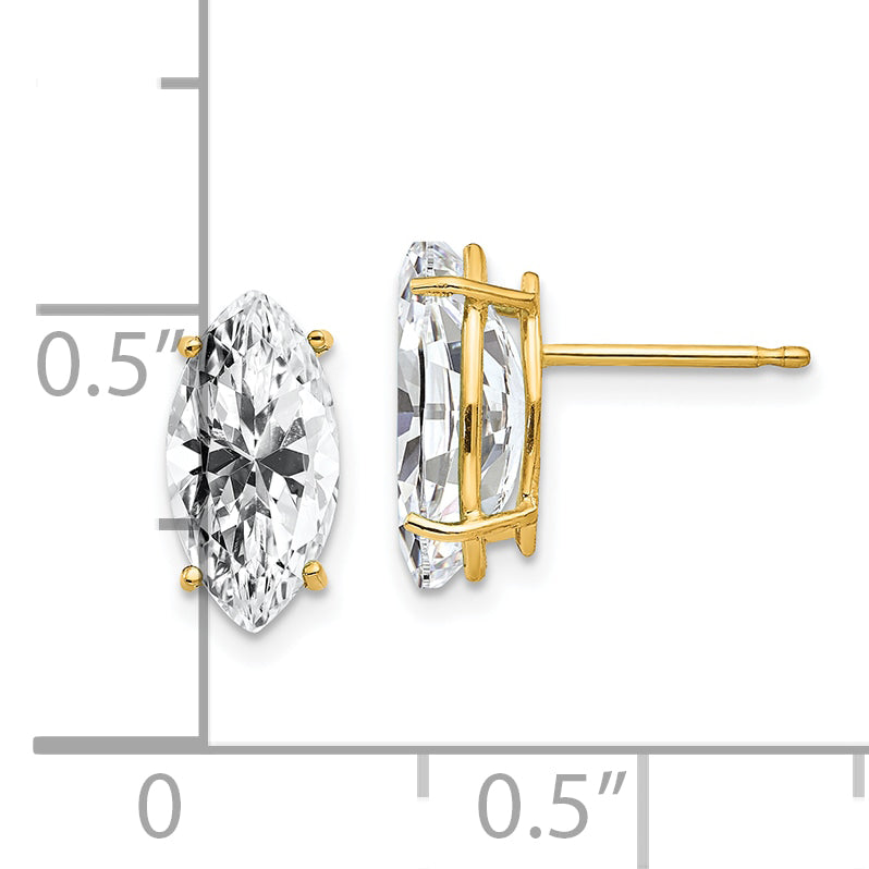 14k 10x5mm Marquise Cubic Zirconia earring