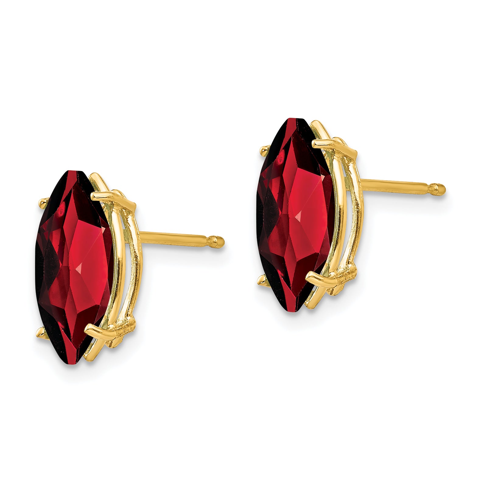 14k Garnet Marquise Stud Earring Secondary image