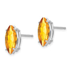 14k White Gold 10x5mm Marquise Citrine earring