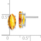 14k White Gold 10x5mm Marquise Citrine earring