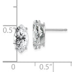 14k White Gold 10x5mm Cubic Zirconia Marquise Stud Earring