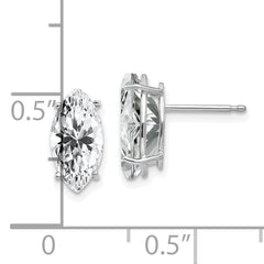 14k White Gold 10x5mm Cubic Zirconia Marquise Stud Earring