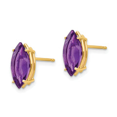 14k 12x6mm Marquise Amethyst earring