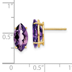14k 12x6mm Marquise Amethyst earring