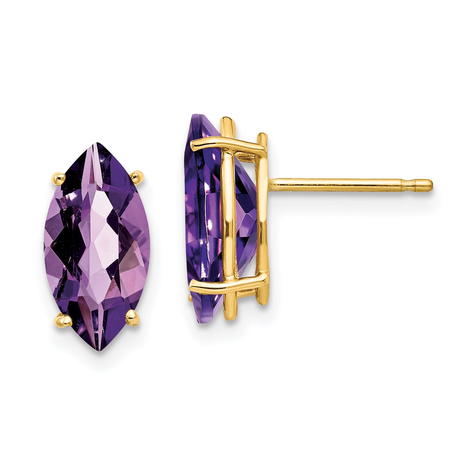 14k 12x6mm Marquise Amethyst earring