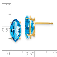 14k 12x6mm Marquise Blue Topaz earring