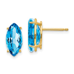 14k 12x6mm Marquise Blue Topaz earring