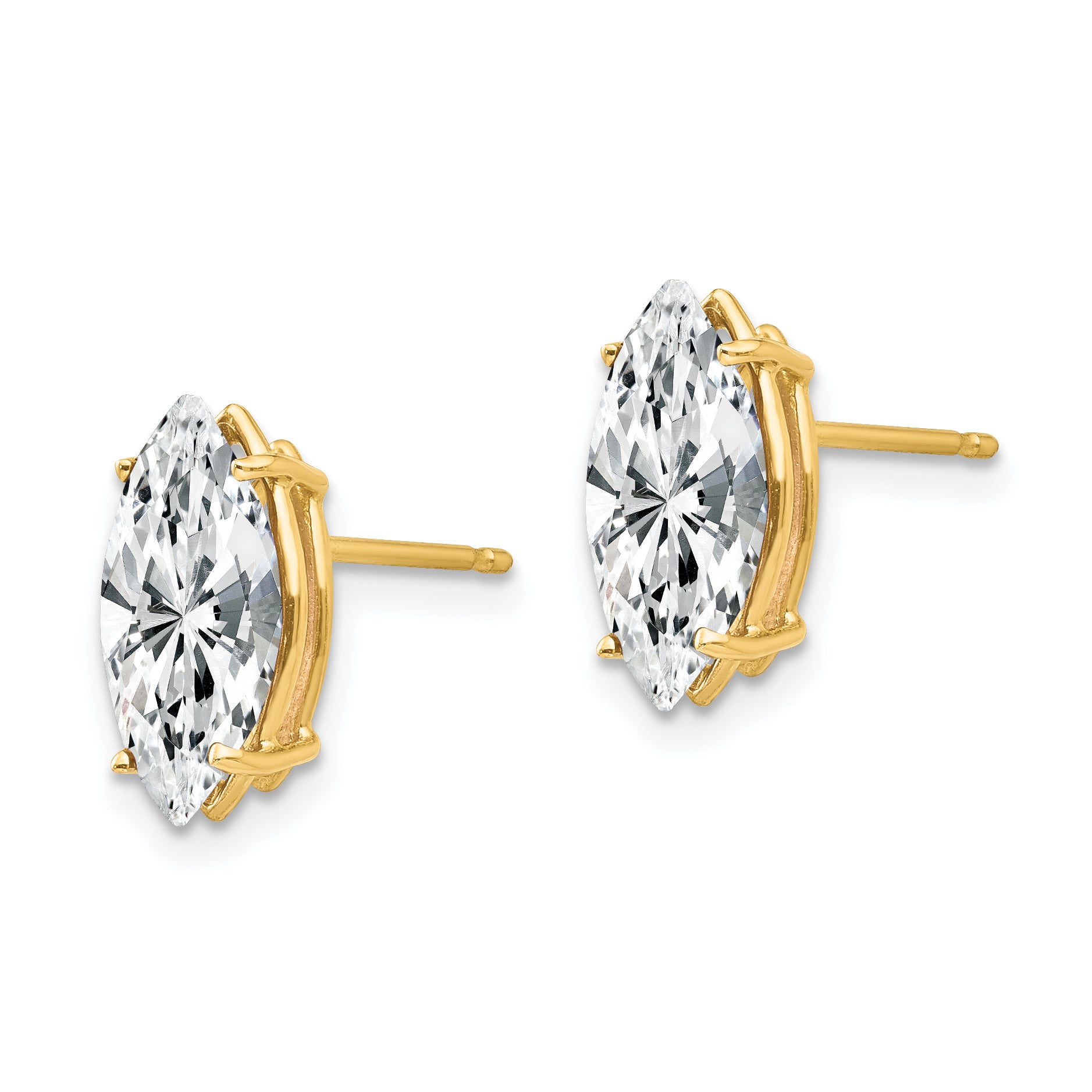 14k 12x6mm Marquise Cubic Zirconia earring Secondary image