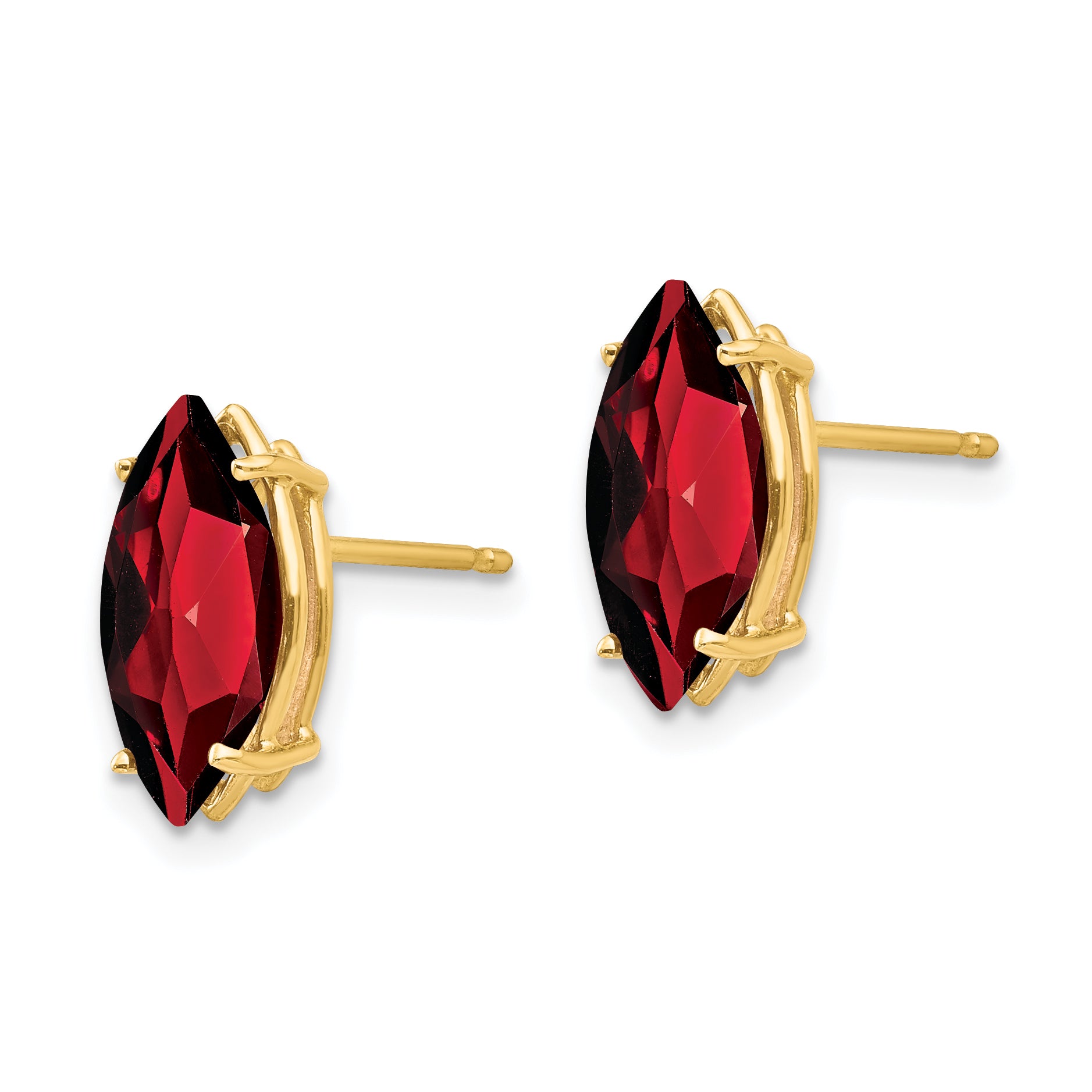 14k Garnet Marquise Stud Earring Secondary image