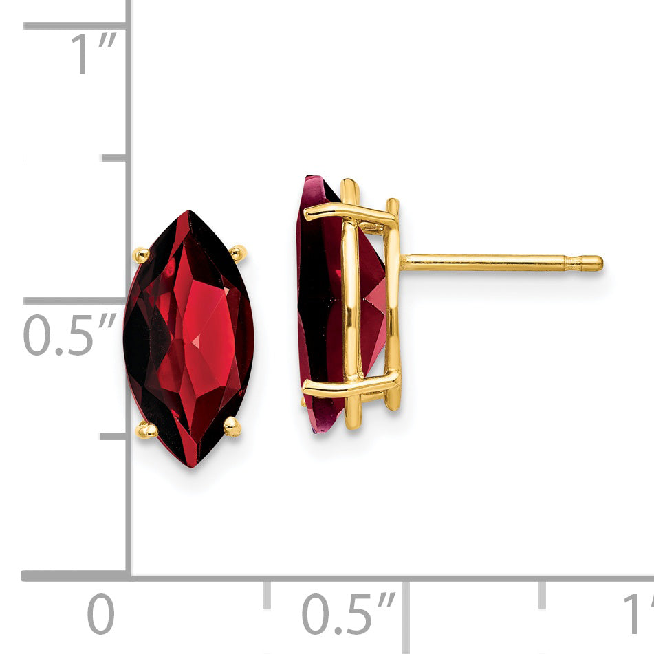 14k Garnet Marquise Stud Earring
