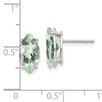 14kw Marquise 4-Prong 12 x 6mm Green Quartz Earring