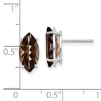 14kw Marquise 4-Prong 12 x 6mm Smoky Quartz Earring