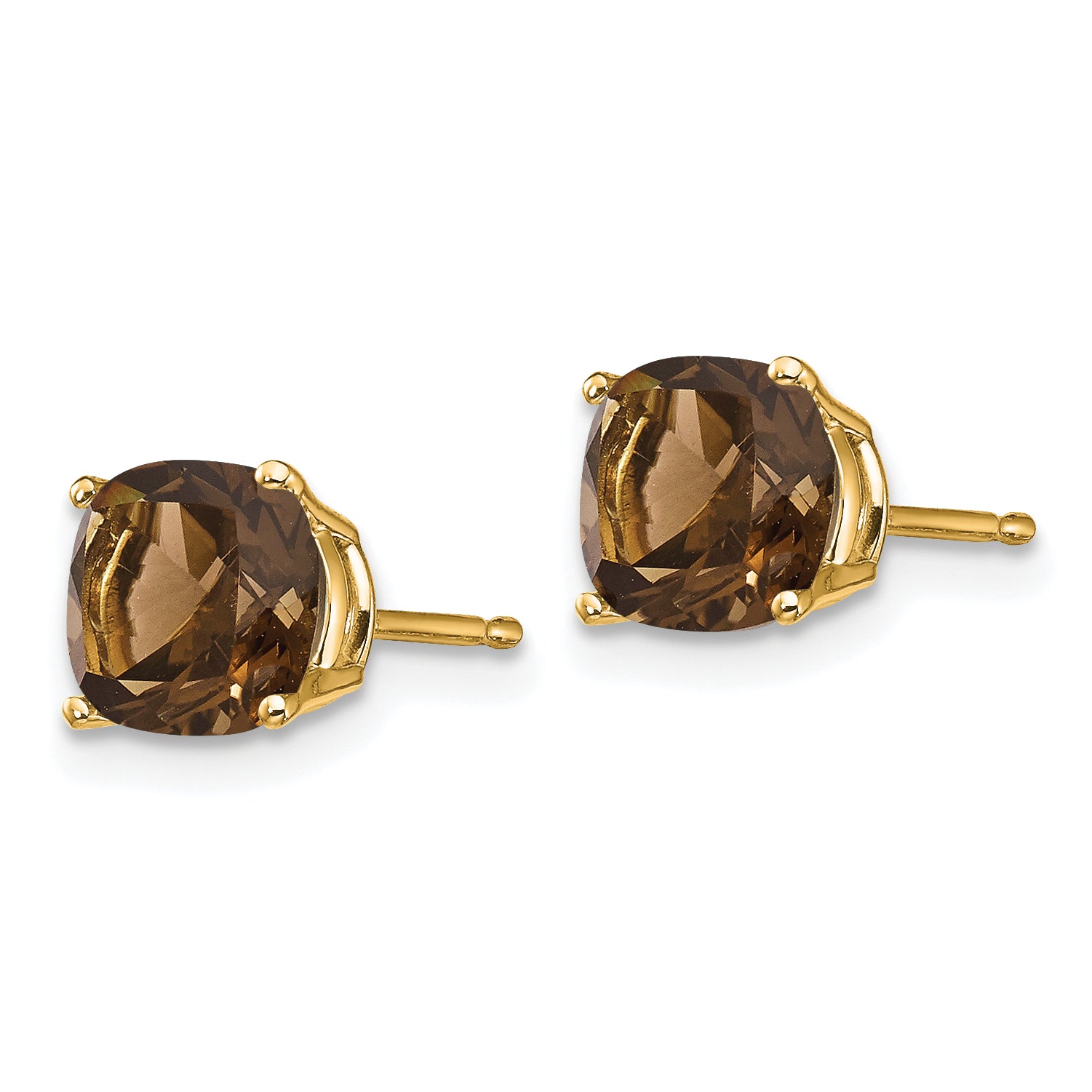 14k 6mm Cushion Smoky Quartz Earring Secondary image