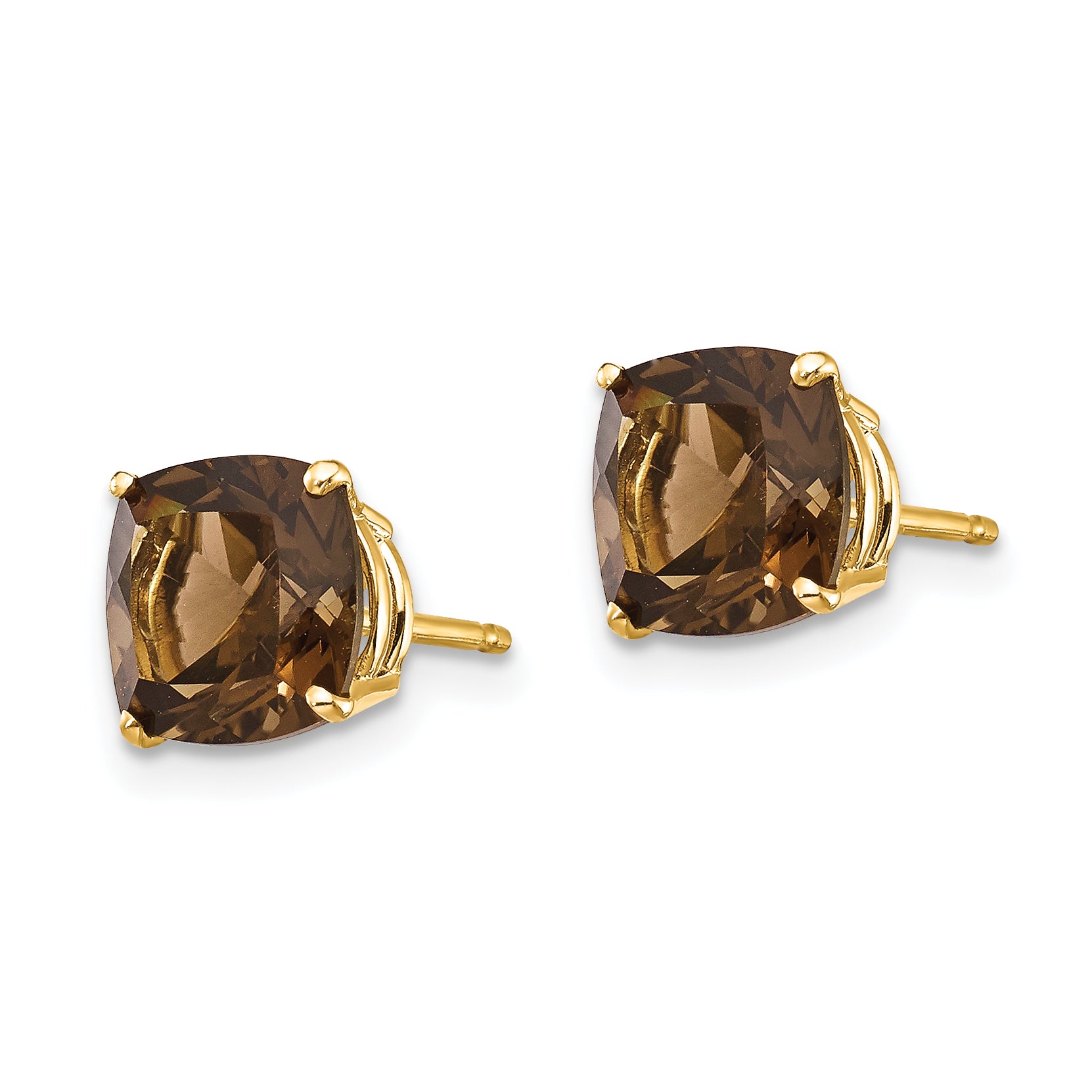 14k 7mm Cushion Smoky Quartz Earring Secondary image