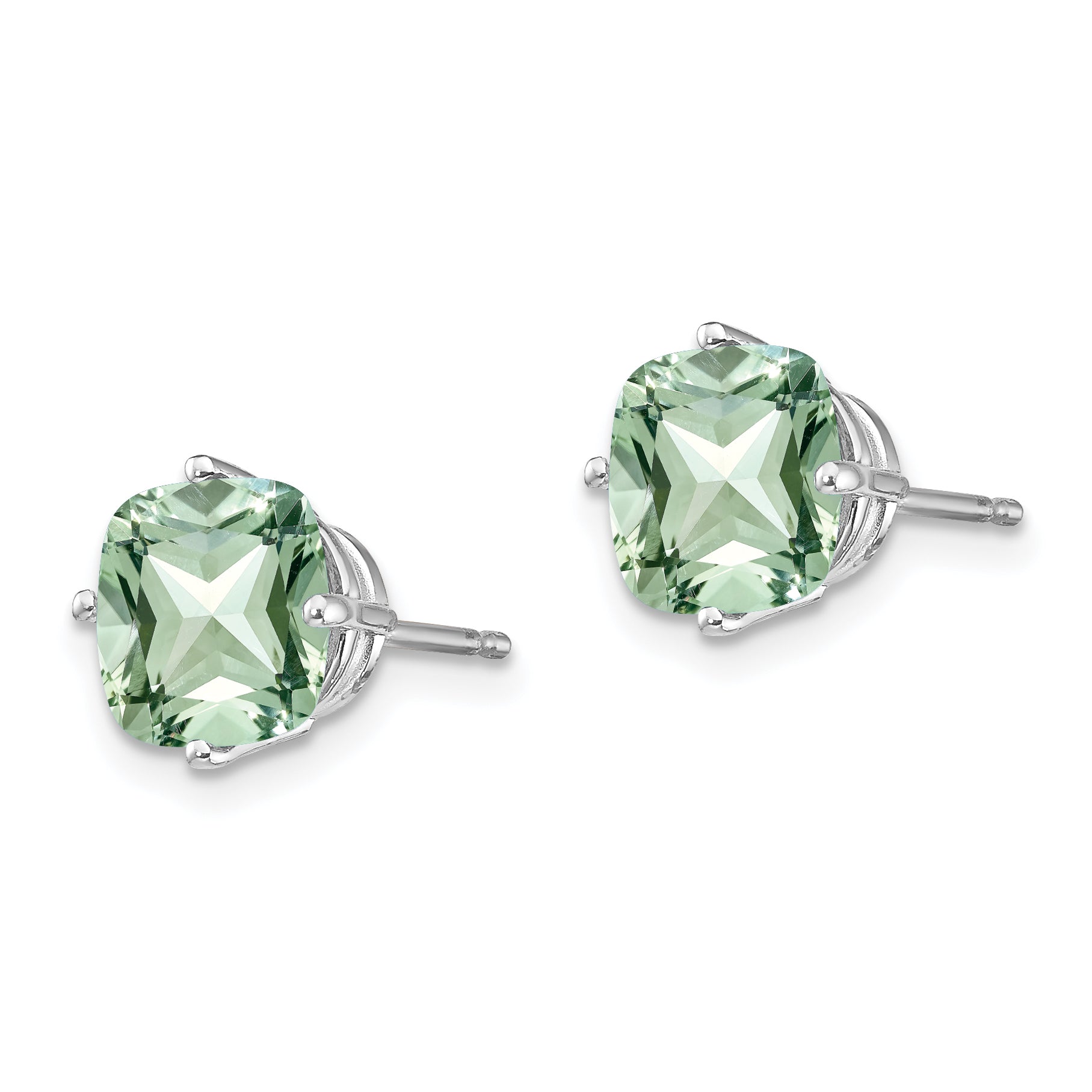 14kw 7mm Cushion Green Quartz Earring Secondary image