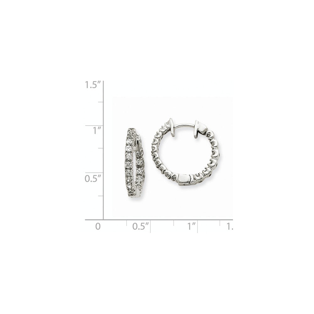 14K White Gold Diamond Hinged Hoop Earring Mountings Secondary image