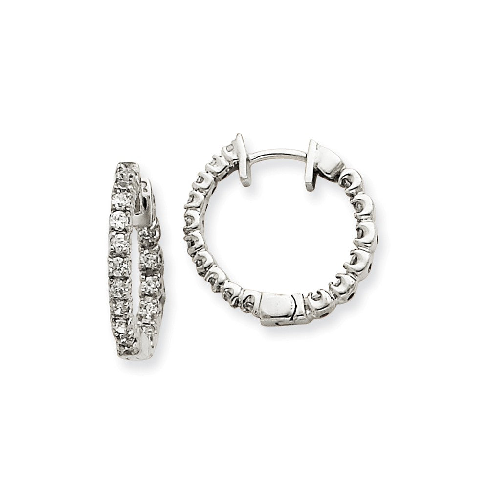 14K White Gold Diamond Hinged Hoop Earring Mountings Main image