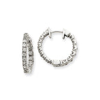 14K White Gold Diamond Hinged Hoop Earring Mountings