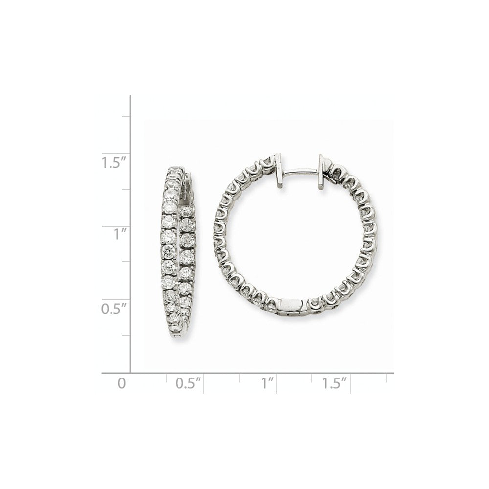 14k White Gold Diamond Hinged Hoop Earring Mountings