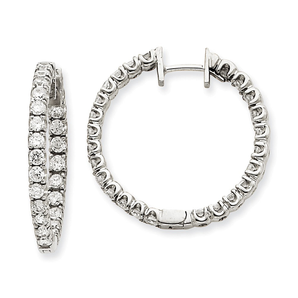 14K White Gold Diamond Hinged Hoop Earring Mountings Main image