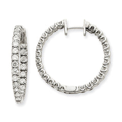 14K White Gold Diamond Hinged Hoop Earring Mountings