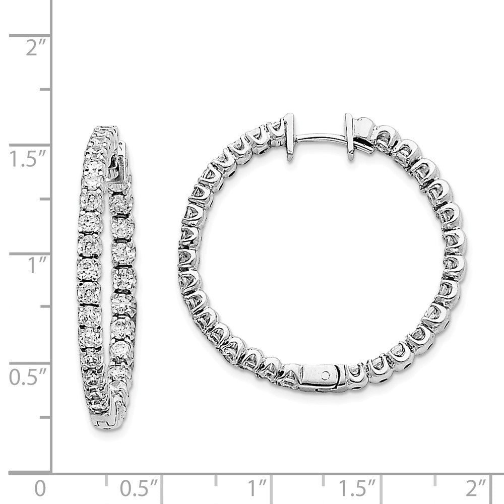 14K White Gold Diamond Hinged Hoop Earring Mountings Secondary image