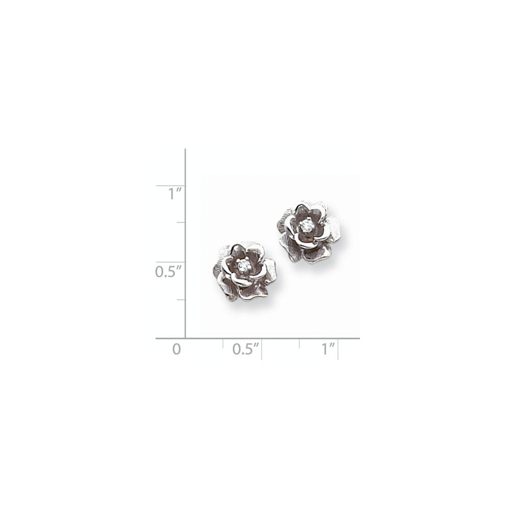 14K White Gold Fancy Diamond Flower Earring Mountings Secondary image