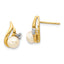 14k and Rhodium 5-6mm Button FWC Pearl .02ct Diamond Post Earrings