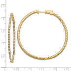 14k Diamond Round Hoop w/Safety Clasp Earrings