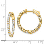 14k Diamond Round Hoop w/Safety Clasp Earrings