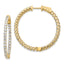 14k Diamond Round Hoop w/Safety Clasp Earrings