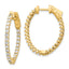 14k Diamond Oval Hoop w/Safety Clasp Earrings