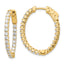 14k Diamond Oval Hoop w/Safety Clasp Earrings