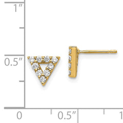 14k Diamond Triangle Open Earrings