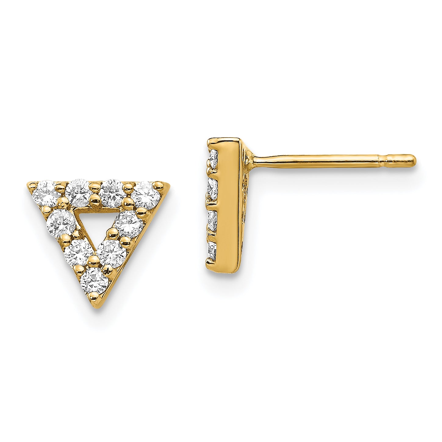 14k Diamond Triangle Open Earrings Main image