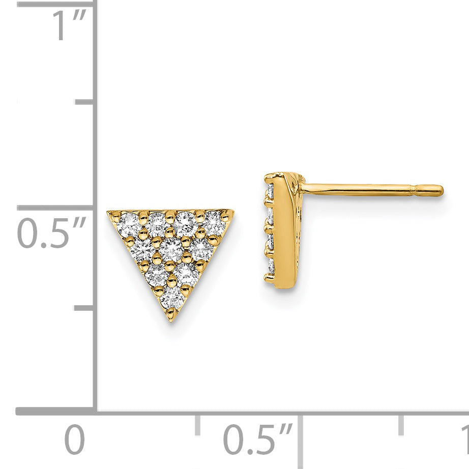 14k Diamond Triangle Earrings Secondary image